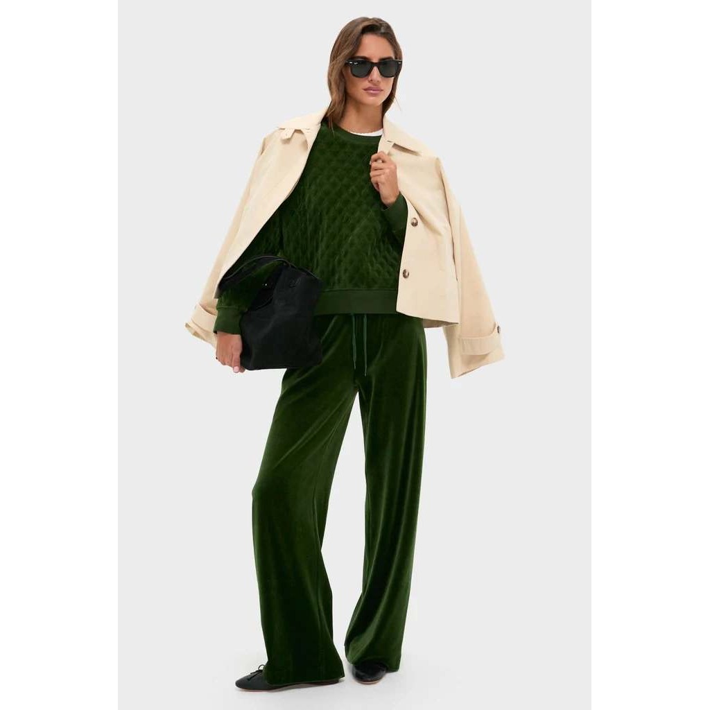Tuckernuck Nwt Velour Bennett Quilted Pullover Jane Pant Set Douglas Fir Xl $296